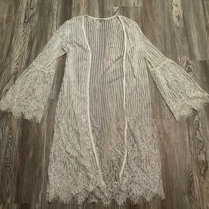 Charlotte Russe White Lace Duster